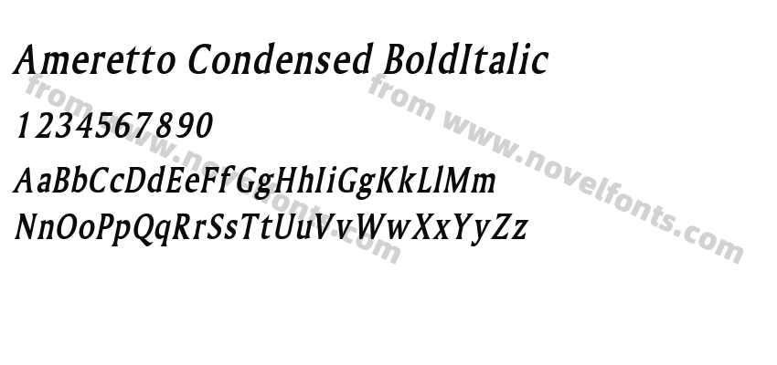 Ameretto Condensed BoldItalicPreview