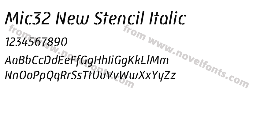 Mic32 New Stencil ItalicPreview