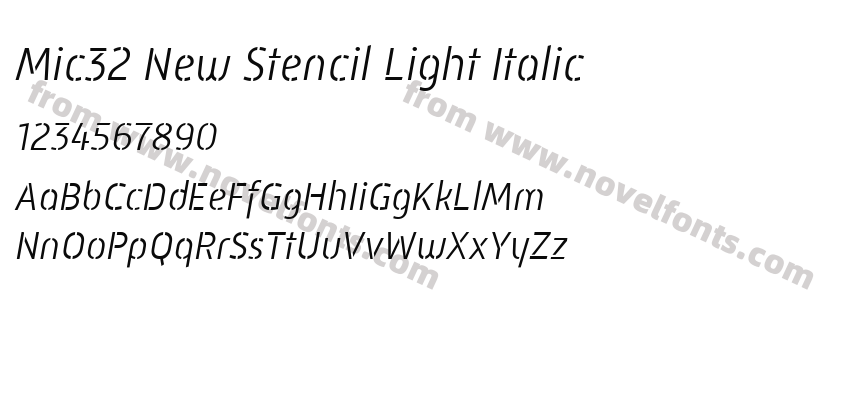 Mic32 New Stencil Light ItalicPreview