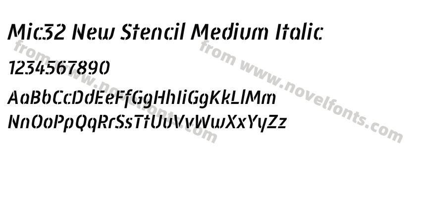 Mic32 New Stencil Medium ItalicPreview