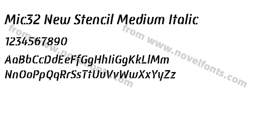 Mic32 New Stencil Medium ItalicPreview