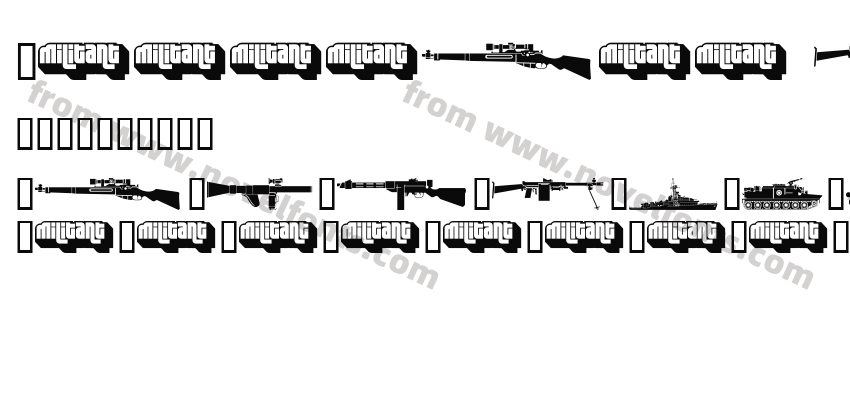 Military dingbats FenotypePreview