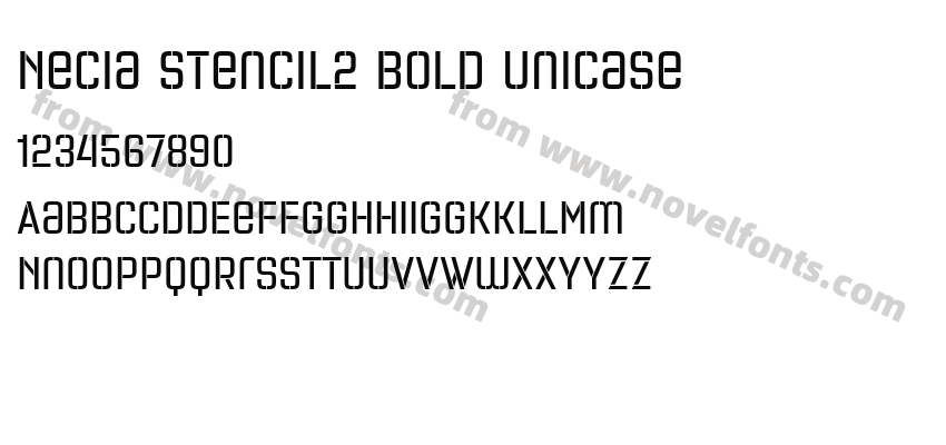 Necia Stencil2 Bold UnicasePreview