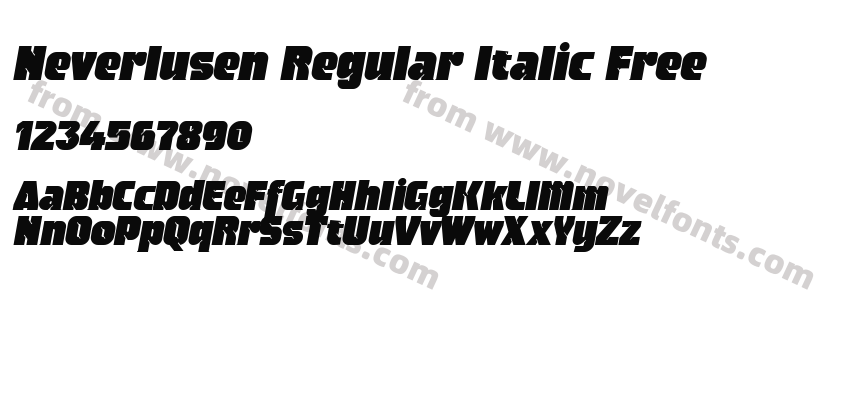 Neverlusen Regular Italic FreePreview