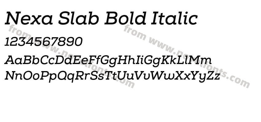 Nexa Slab Bold ItalicPreview