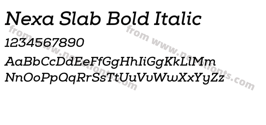 Nexa Slab Bold ItalicPreview