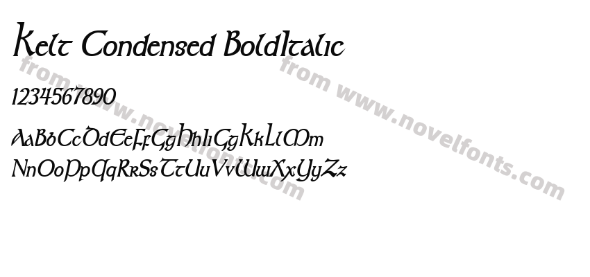 Kelt Condensed BoldItalicPreview