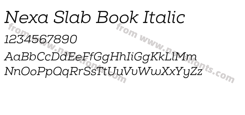 Nexa Slab Book ItalicPreview