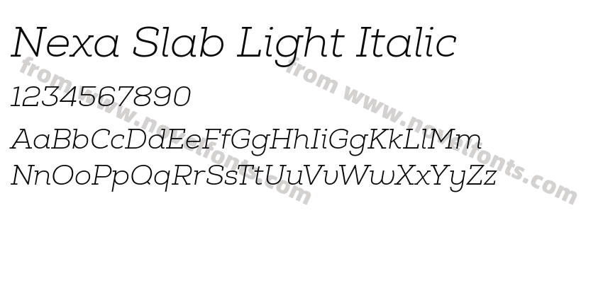 Nexa Slab Light ItalicPreview