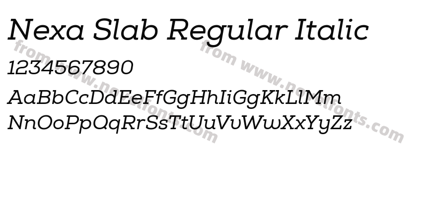 Nexa Slab Regular ItalicPreview