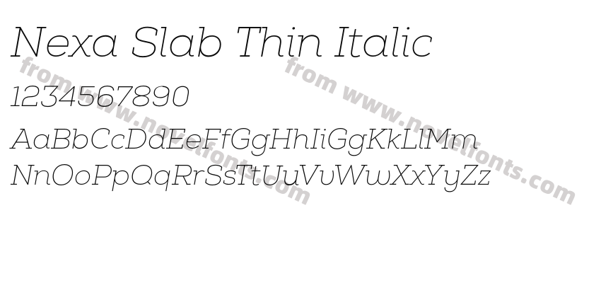 Nexa Slab Thin ItalicPreview