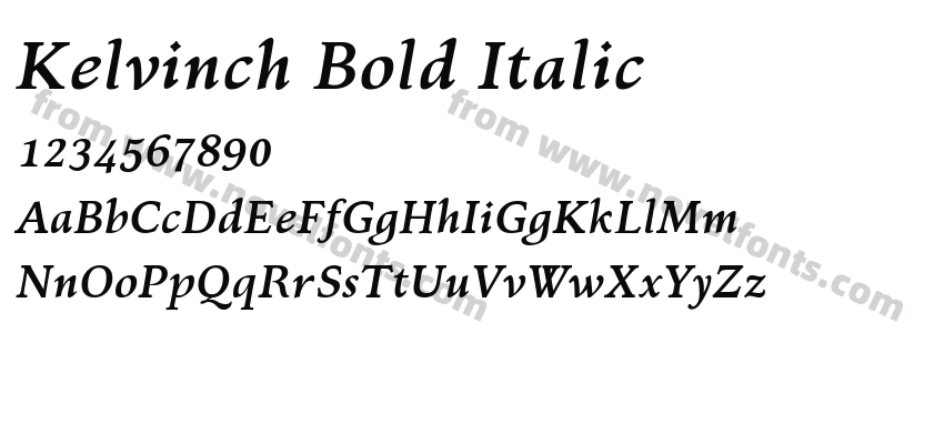 Kelvinch Bold ItalicPreview