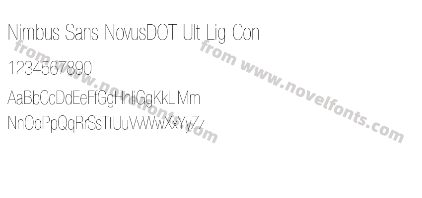 Nimbus Sans NovusDOT Ult Lig ConPreview