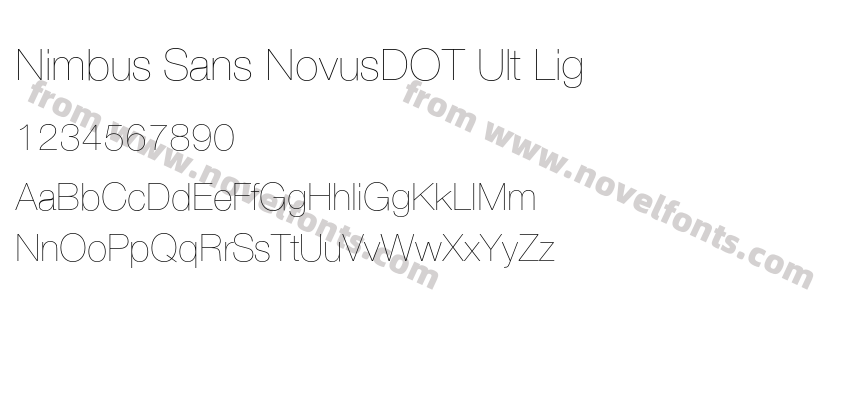 Nimbus Sans NovusDOT Ult LigPreview