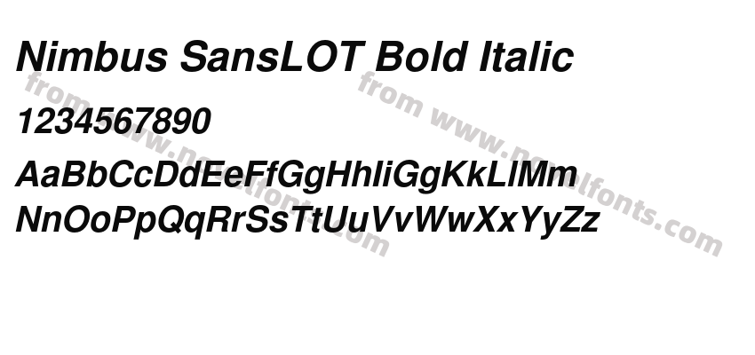 Nimbus SansLOT Bold ItalicPreview