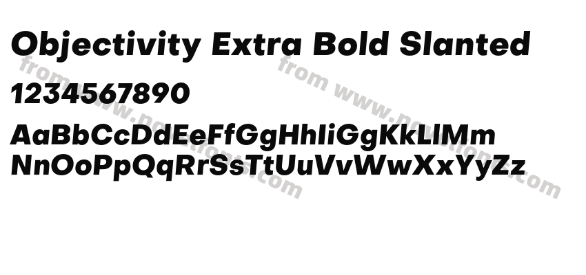 Objectivity Extra Bold SlantedPreview