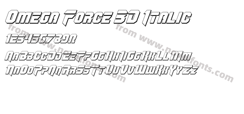 Omega Force 3D ItalicPreview