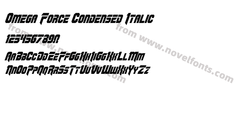 Omega Force Condensed ItalicPreview