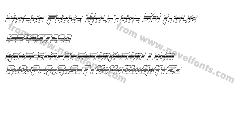 Omega Force Halftone 3D ItalicPreview