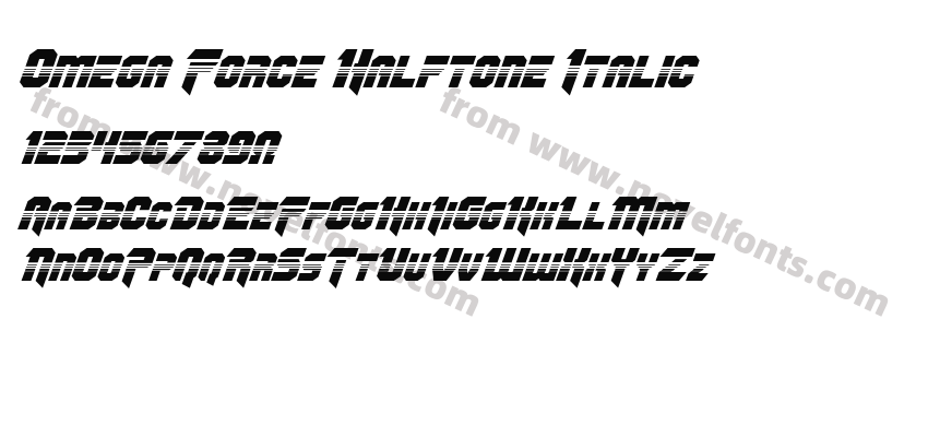 Omega Force Halftone ItalicPreview