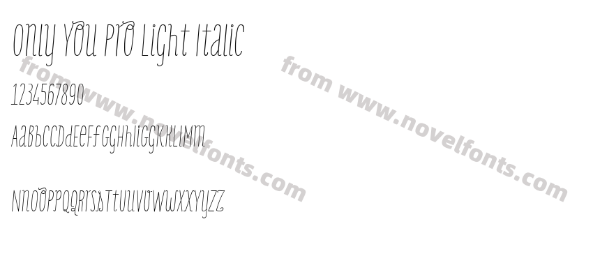 Only You Pro Light ItalicPreview