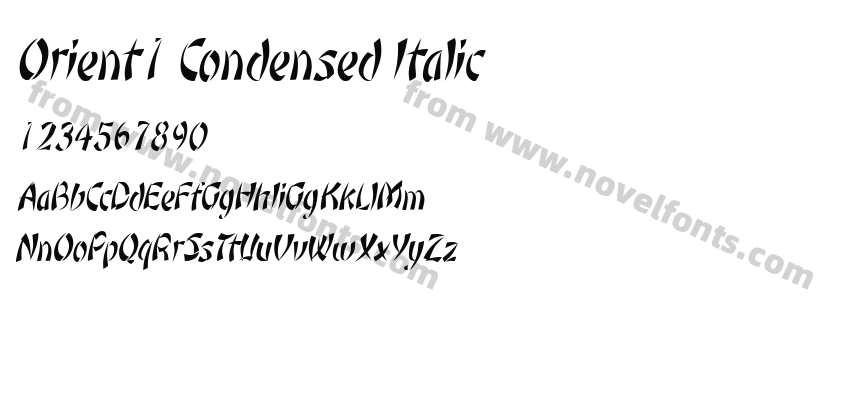Orient1 Condensed ItalicPreview