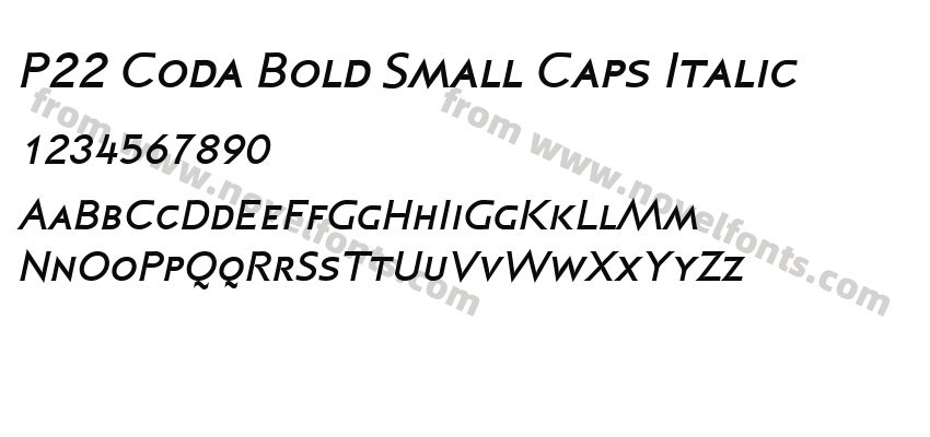 P22 Coda Bold Small Caps ItalicPreview
