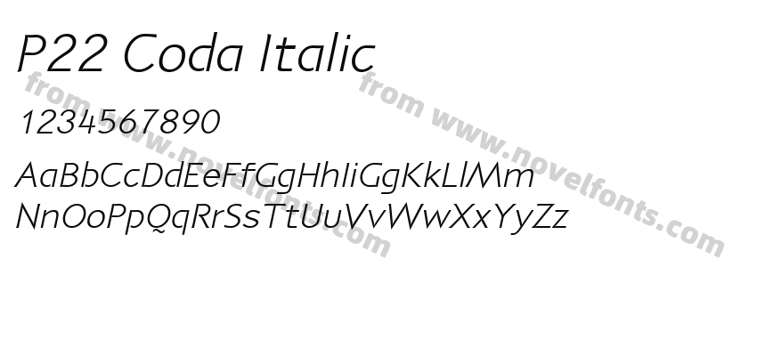 P22 Coda ItalicPreview
