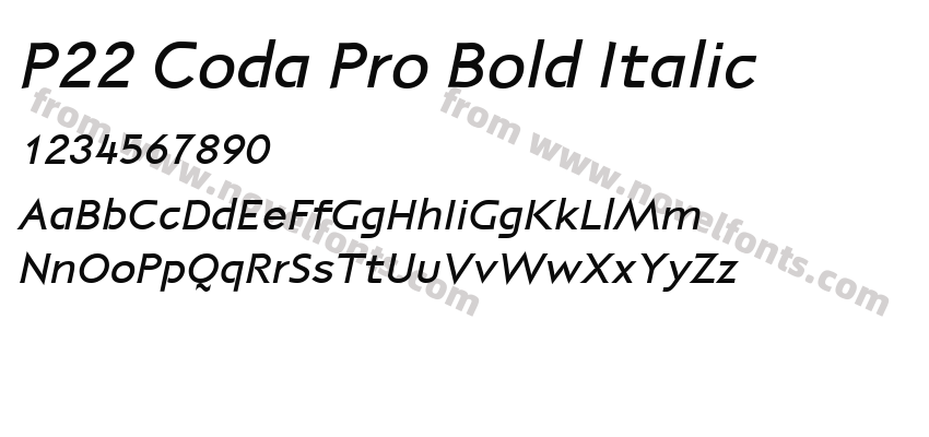 P22 Coda Pro Bold ItalicPreview