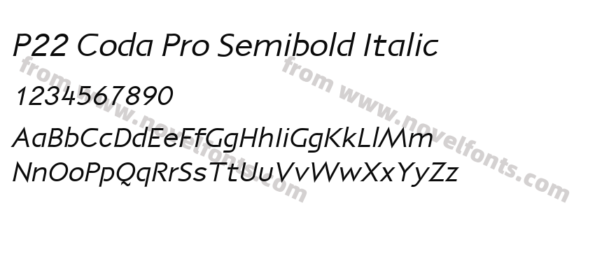 P22 Coda Pro Semibold ItalicPreview