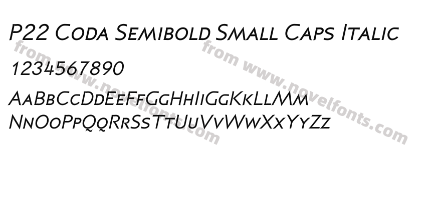 P22 Coda Semibold Small Caps ItalicPreview