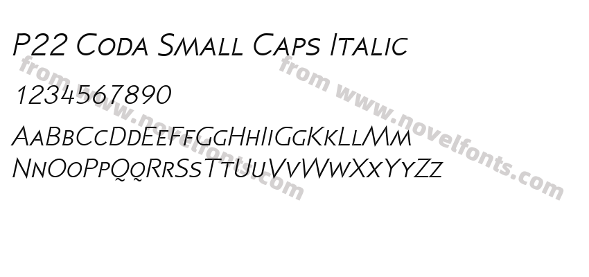 P22 Coda Small Caps ItalicPreview