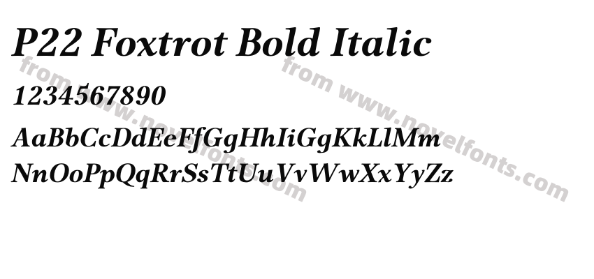 P22 Foxtrot Bold ItalicPreview