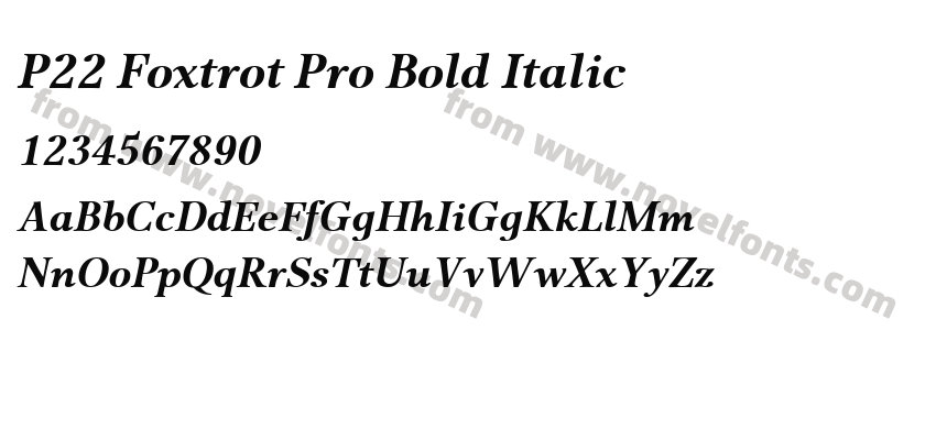 P22 Foxtrot Pro Bold ItalicPreview
