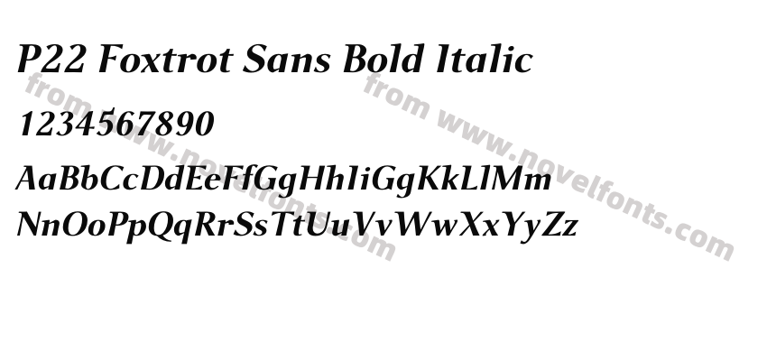 P22 Foxtrot Sans Bold ItalicPreview