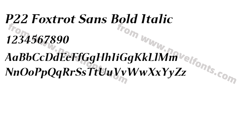 P22 Foxtrot Sans Bold ItalicPreview
