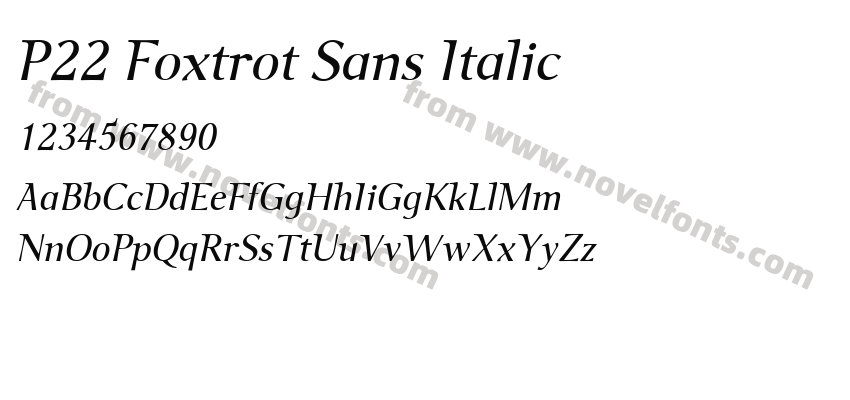 P22 Foxtrot Sans ItalicPreview