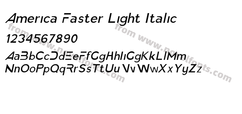 America Faster Light ItalicPreview