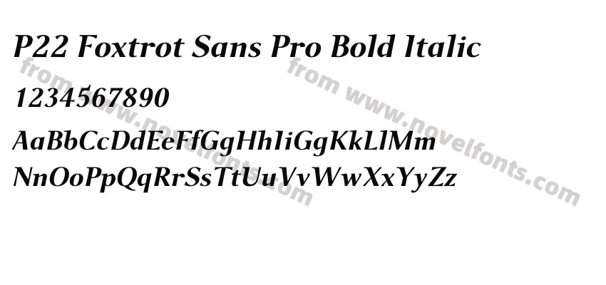 P22 Foxtrot Sans Pro Bold ItalicPreview