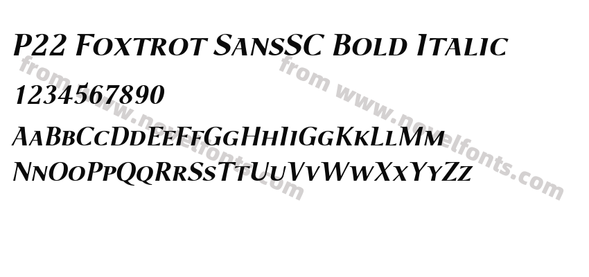 P22 Foxtrot SansSC Bold ItalicPreview