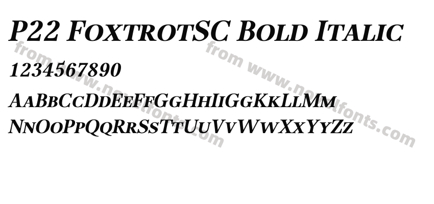 P22 FoxtrotSC Bold ItalicPreview