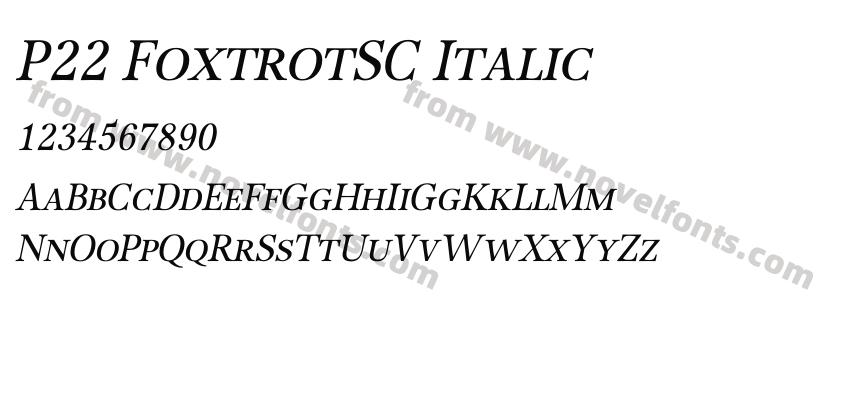P22 FoxtrotSC ItalicPreview