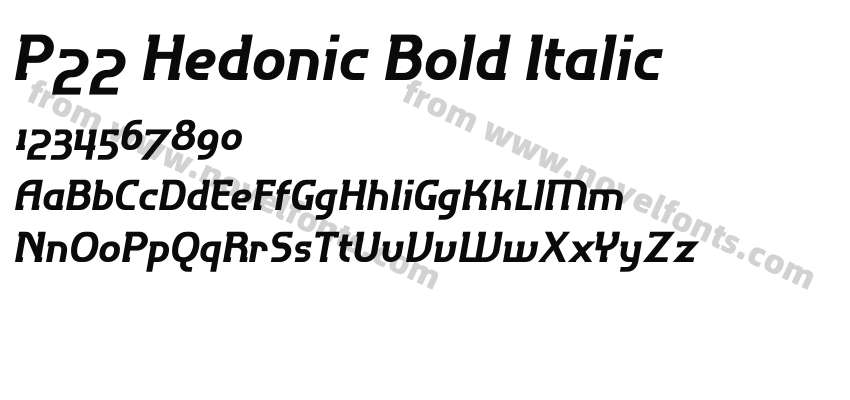P22 Hedonic Bold ItalicPreview
