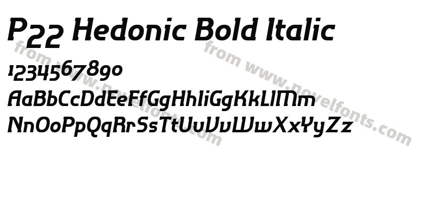 P22 Hedonic Bold ItalicPreview