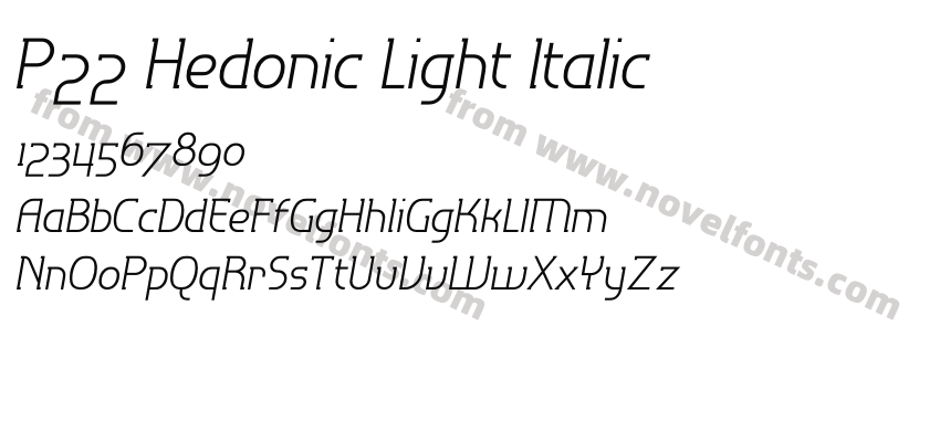 P22 Hedonic Light ItalicPreview
