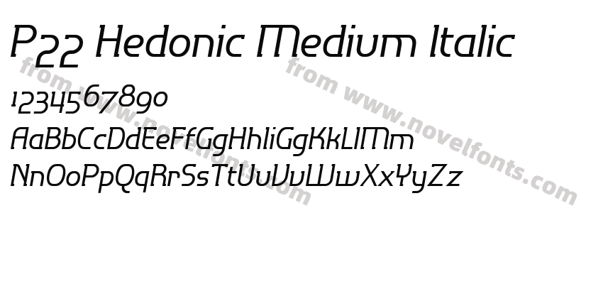 P22 Hedonic Medium ItalicPreview