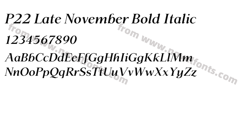 P22 Late November Bold ItalicPreview