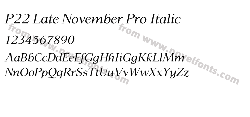 P22 Late November Pro ItalicPreview