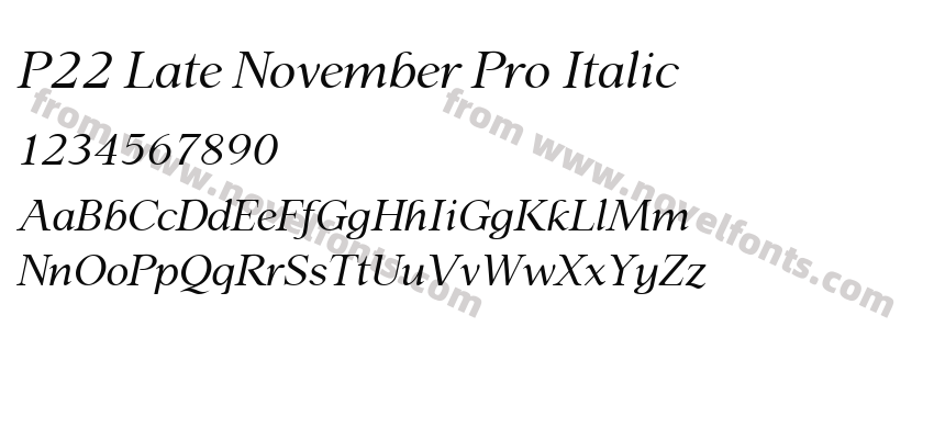 P22 Late November Pro ItalicPreview
