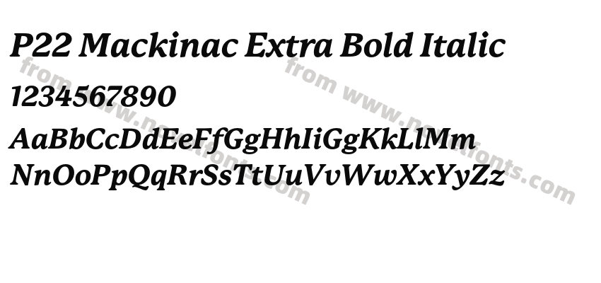 P22 Mackinac Extra Bold ItalicPreview